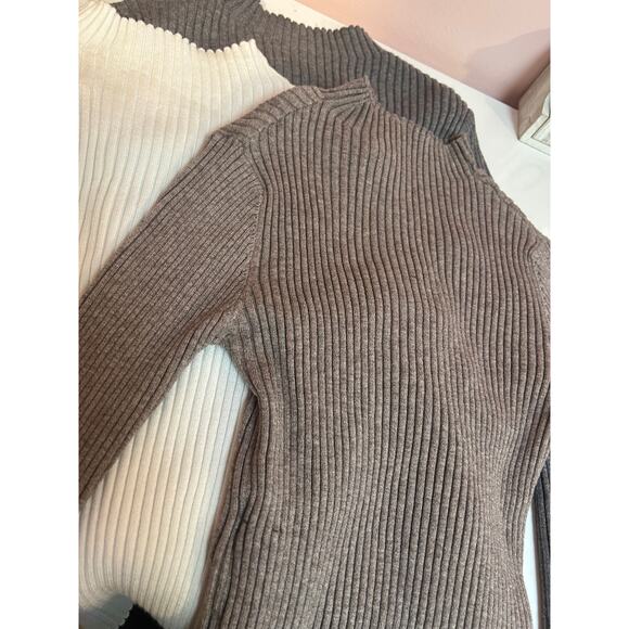 Shein 3 Ribbed Turtleneck Shirts *M* - Picture 2 of 3